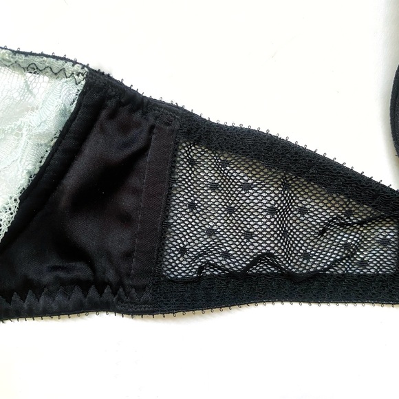 STELLA MCCARTNEY blue black sheer lace unlined Julia Stargazing Demi Wire Bra - Picture 5 of 7